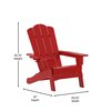 Flash Furniture Red Adirondack Patio Chairs with Cupholder, 2PK 2-LE-HMP-1044-10-RD-GG